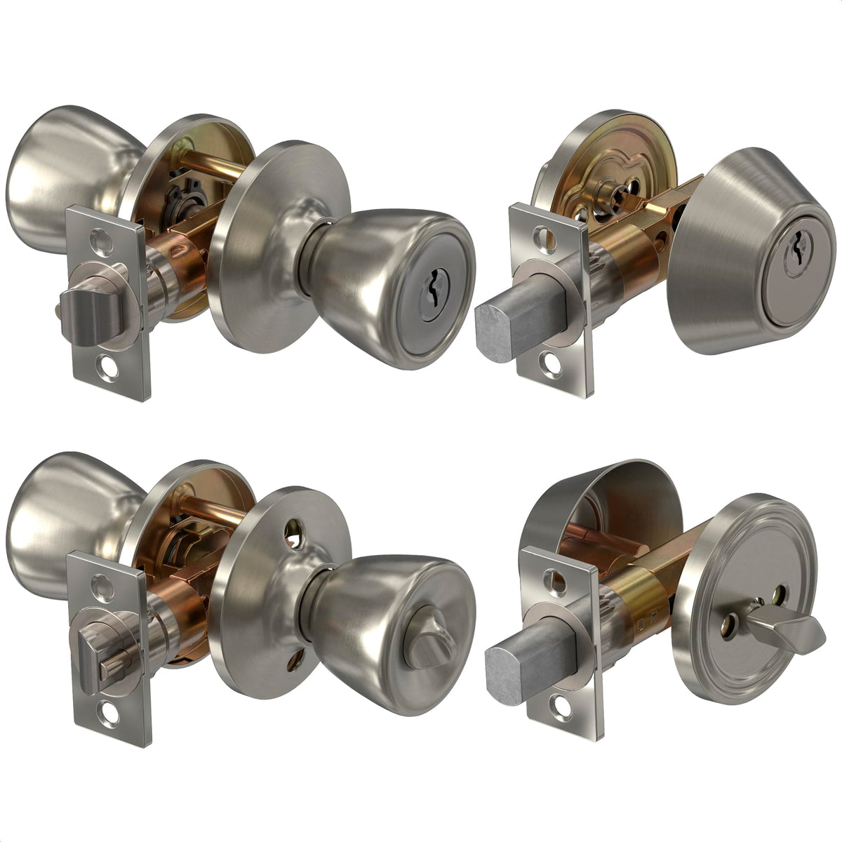 Reluen exterior door lock set with deadbolt offers secure entry and smooth operation.