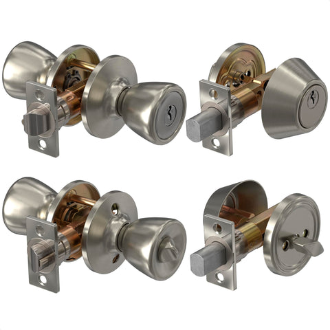 Reluen exterior door lock set with deadbolt offers secure entry and smooth operation.