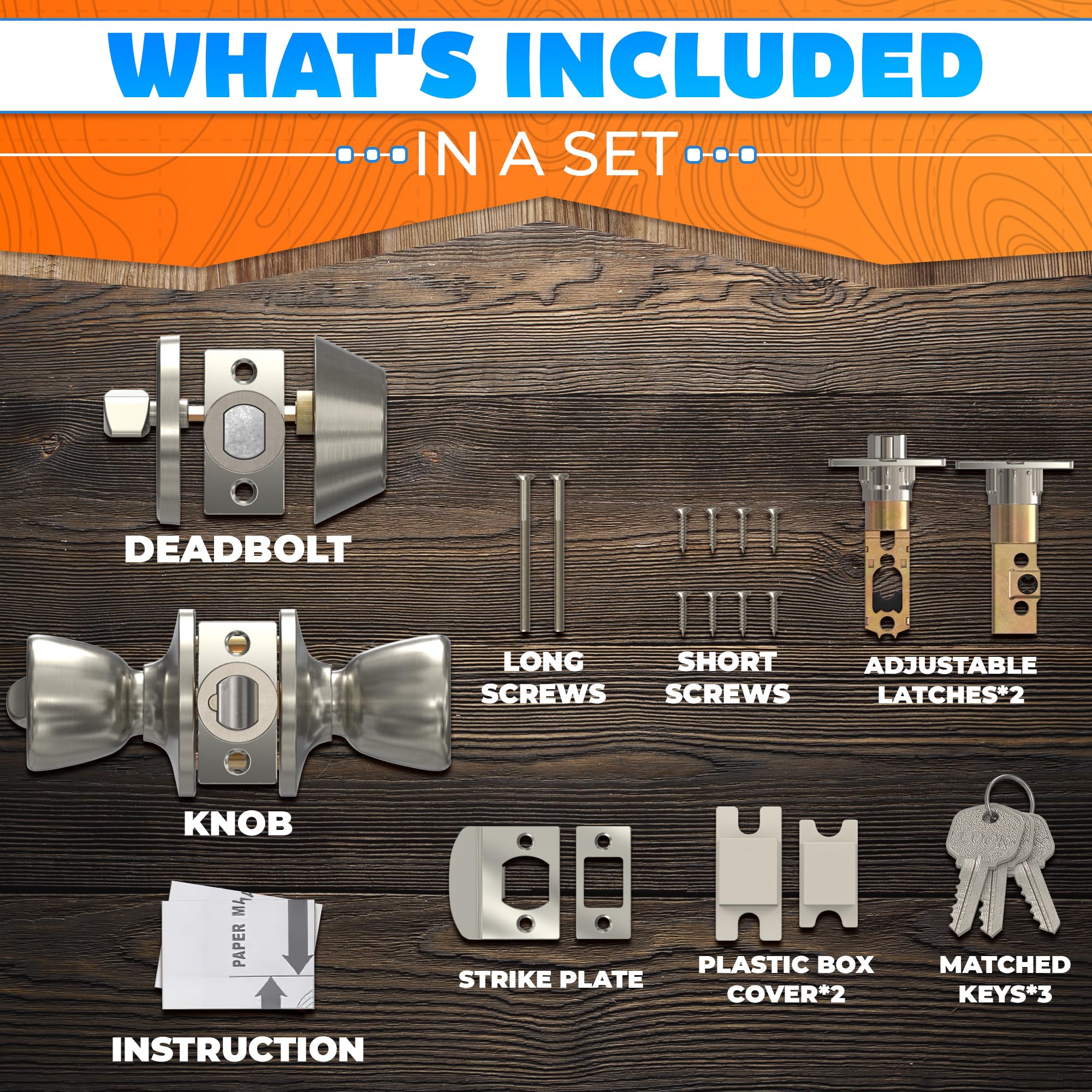 Reluen satin nickel finish blends with most doors for a cohesive, updated look.