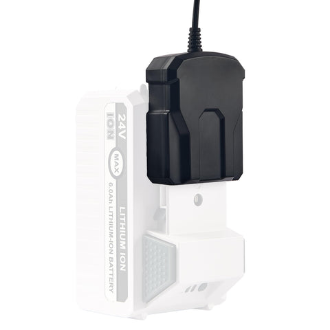 Remate fast charger for Snow Joe 24V docking enables quick battery topping.
