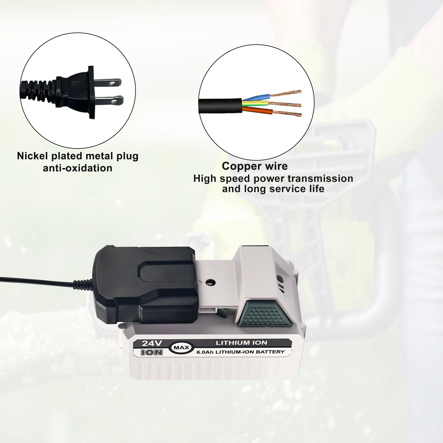 Remate LED indicator on charger communicates status during use.