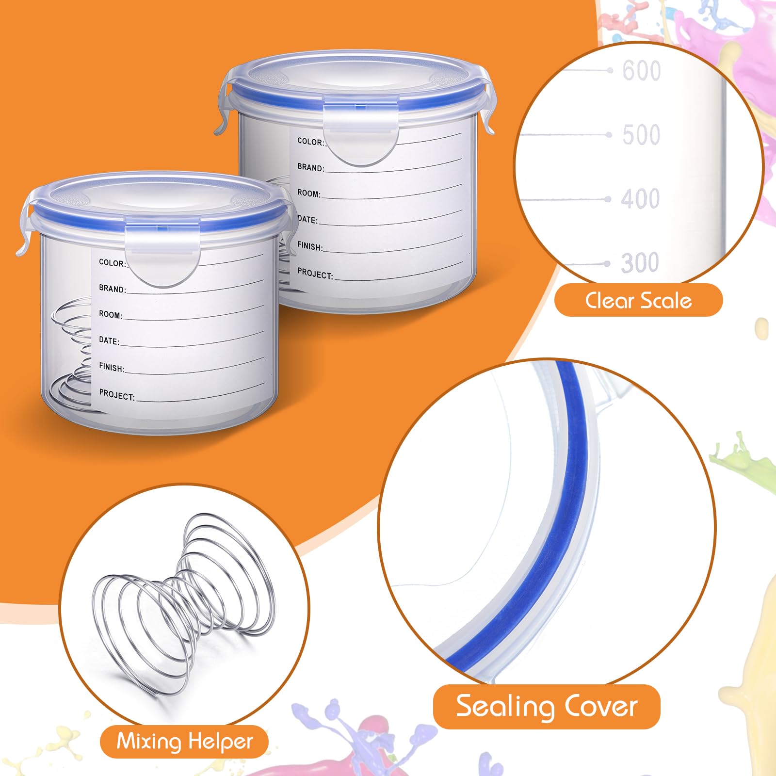 Remerry labels for easy identification of each paint can