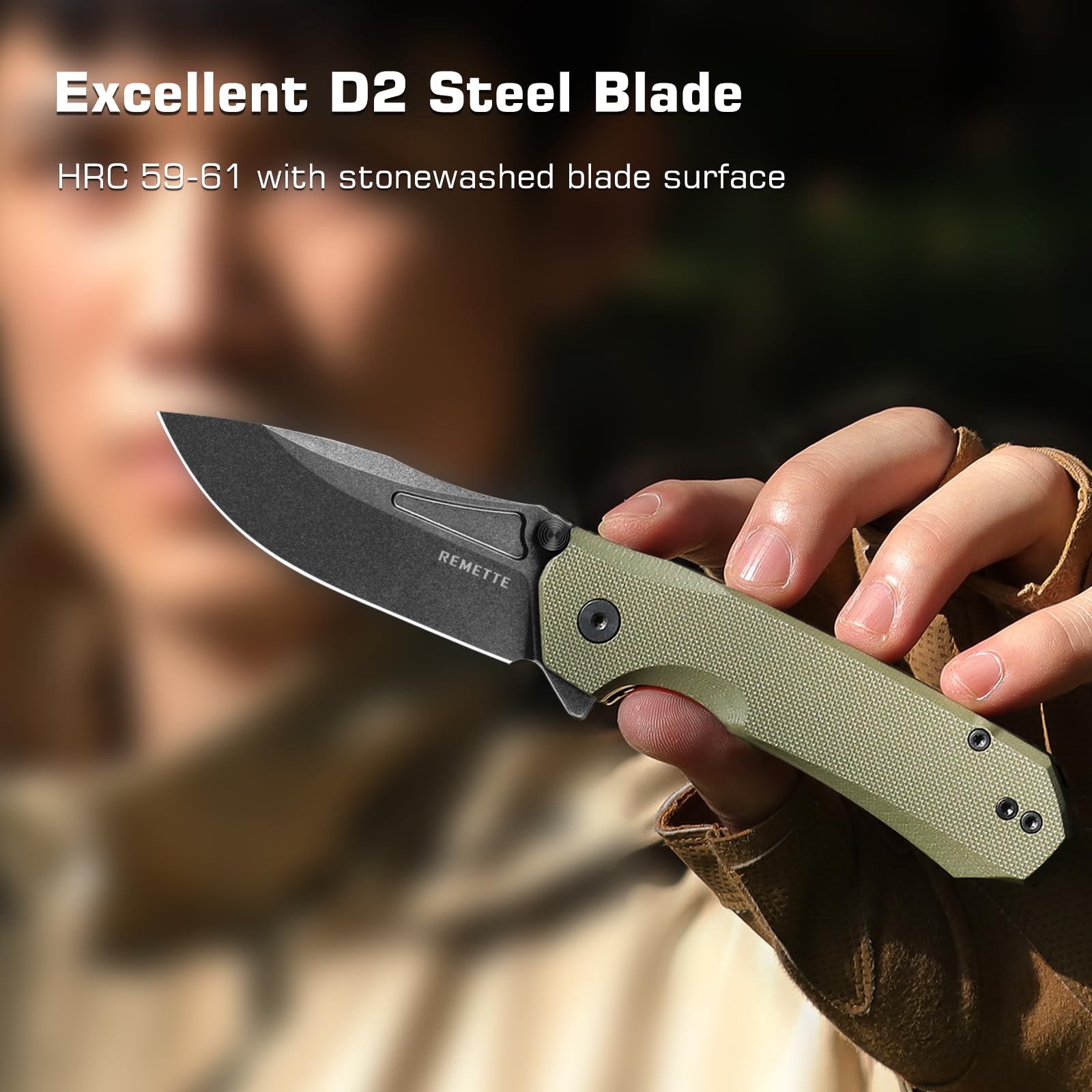 REMETTE Rhino G10 handle for secure, comfortable grip in tough use