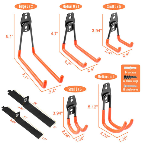 Installation-ready box of Remiawy hooks with orange non-slip coating for tool protection