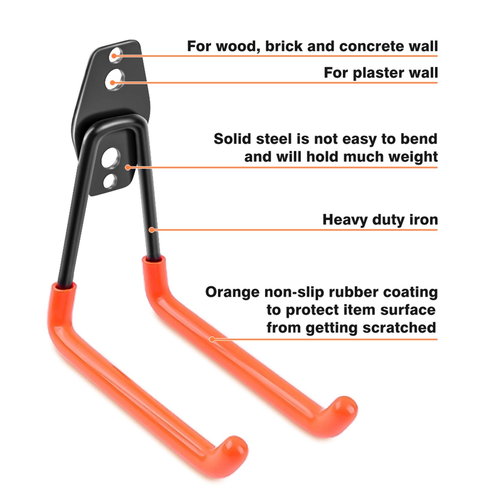 Five sizes of Remiawy garage hooks organized for versatile storage