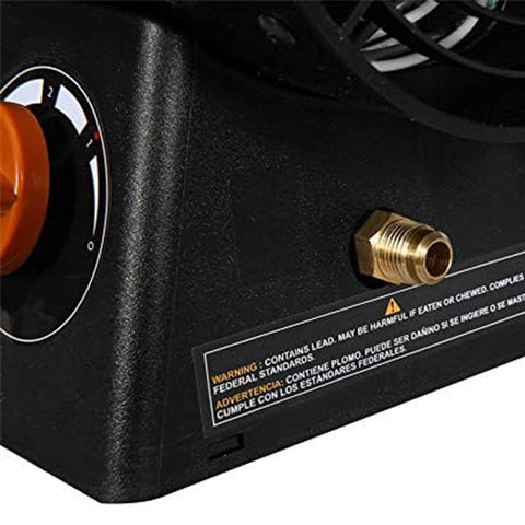 Remington LP heater weighs 11 pounds for easy carrying between spaces.