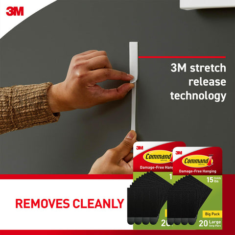 Removable adhesive strips cleanly release without wall damage.