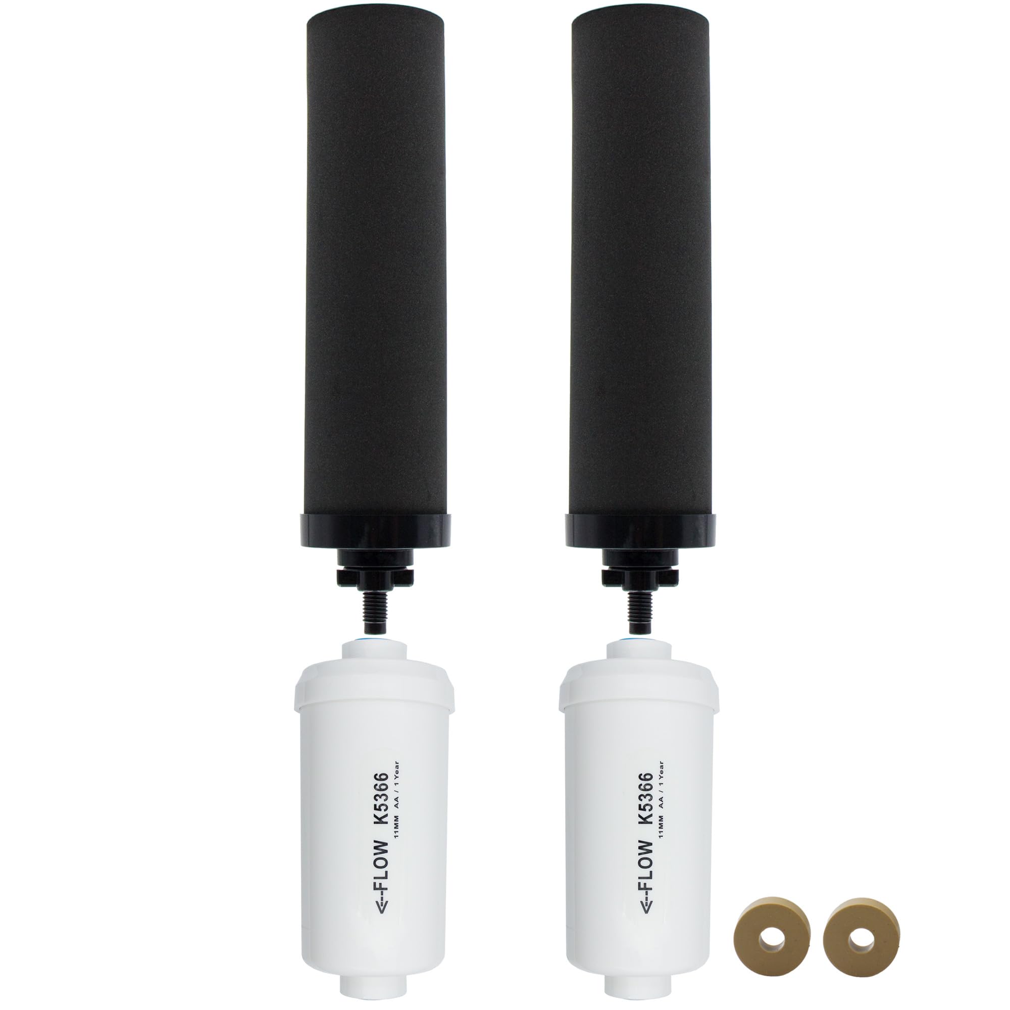 Renami black filter closeup showing coconut-shell carbon for taste improvement