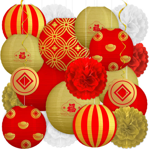 Renbuzhu 8-inch lanterns for festive illumination and quick decorating.