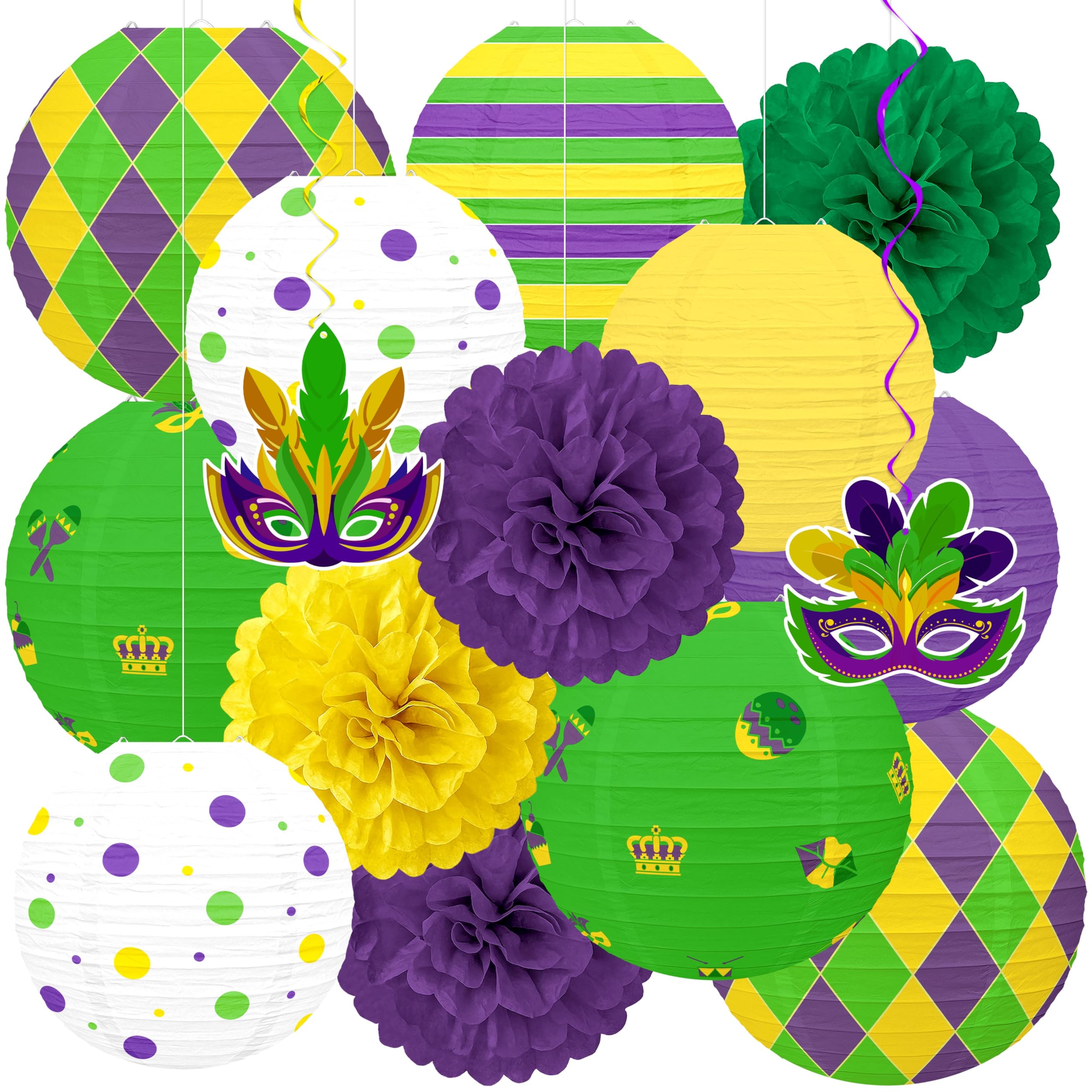 Renbuzhu Mardi Gras paper lanterns collection adds festive color for parties