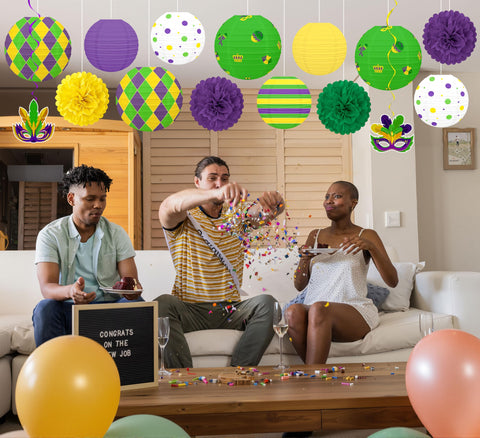 Renbuzhu décor display ideas for baby showers and Mardi Gras