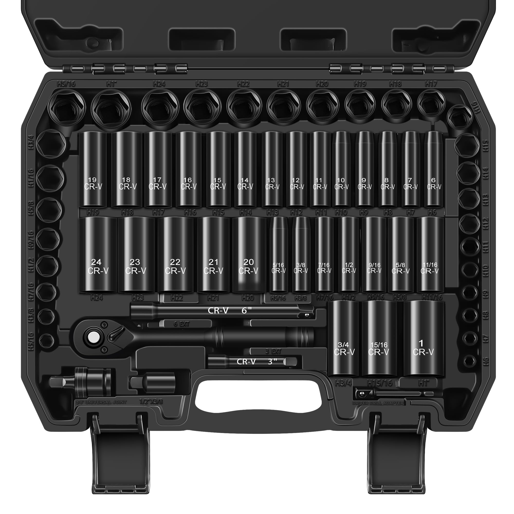 Reniteco 64-piece socket set in a durable case for organized storage