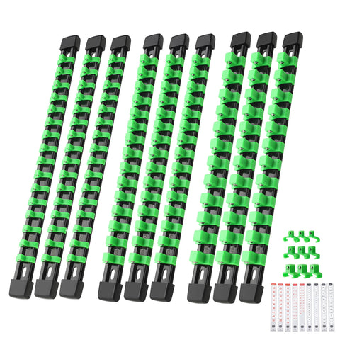 Reniteco socket organizer 9-track setup showing organized tool rails for easy access