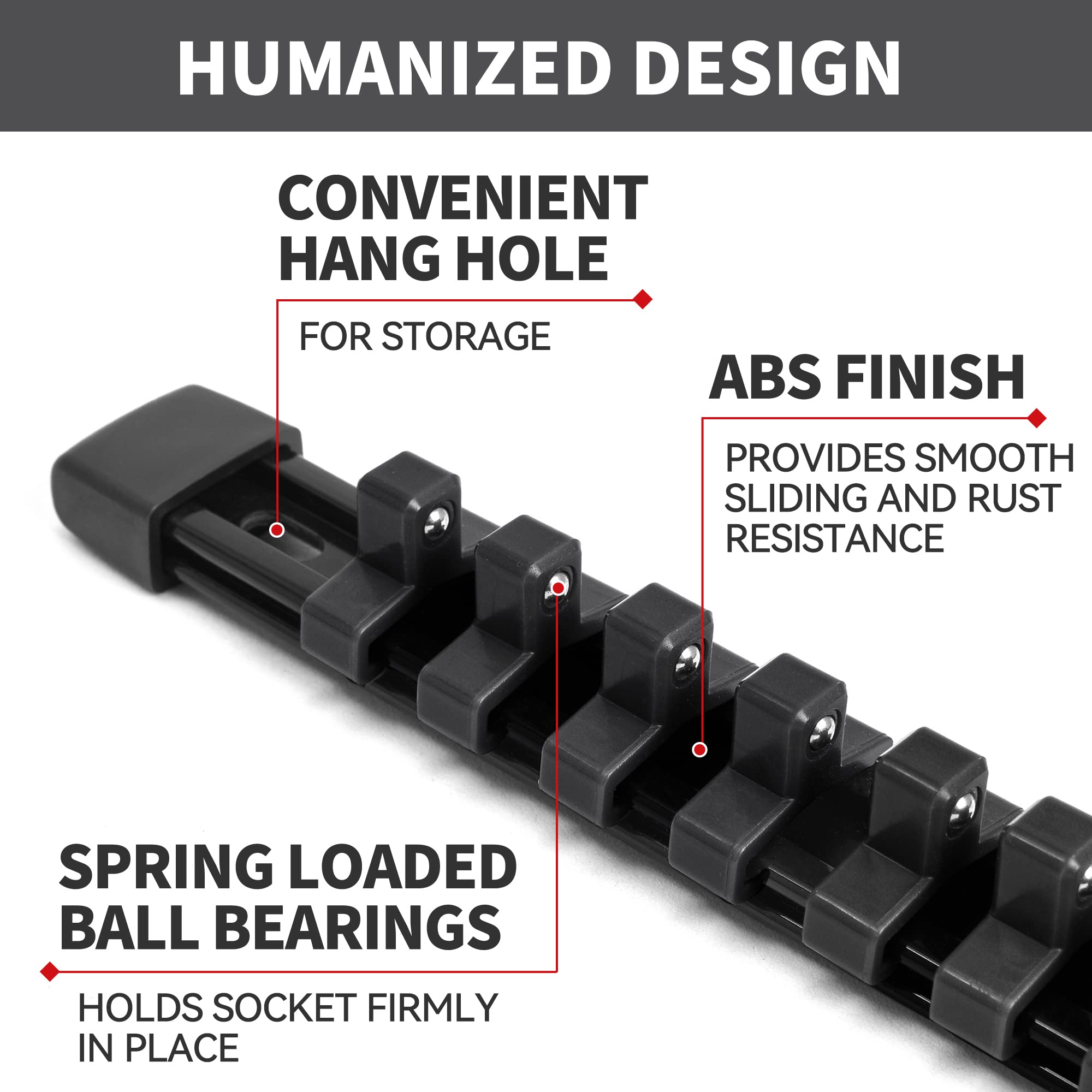 Reniteco rail set holds 86 sockets across multiple sizes