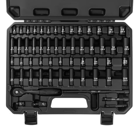Reniteco socket set in organizer case for easy storage and quick access