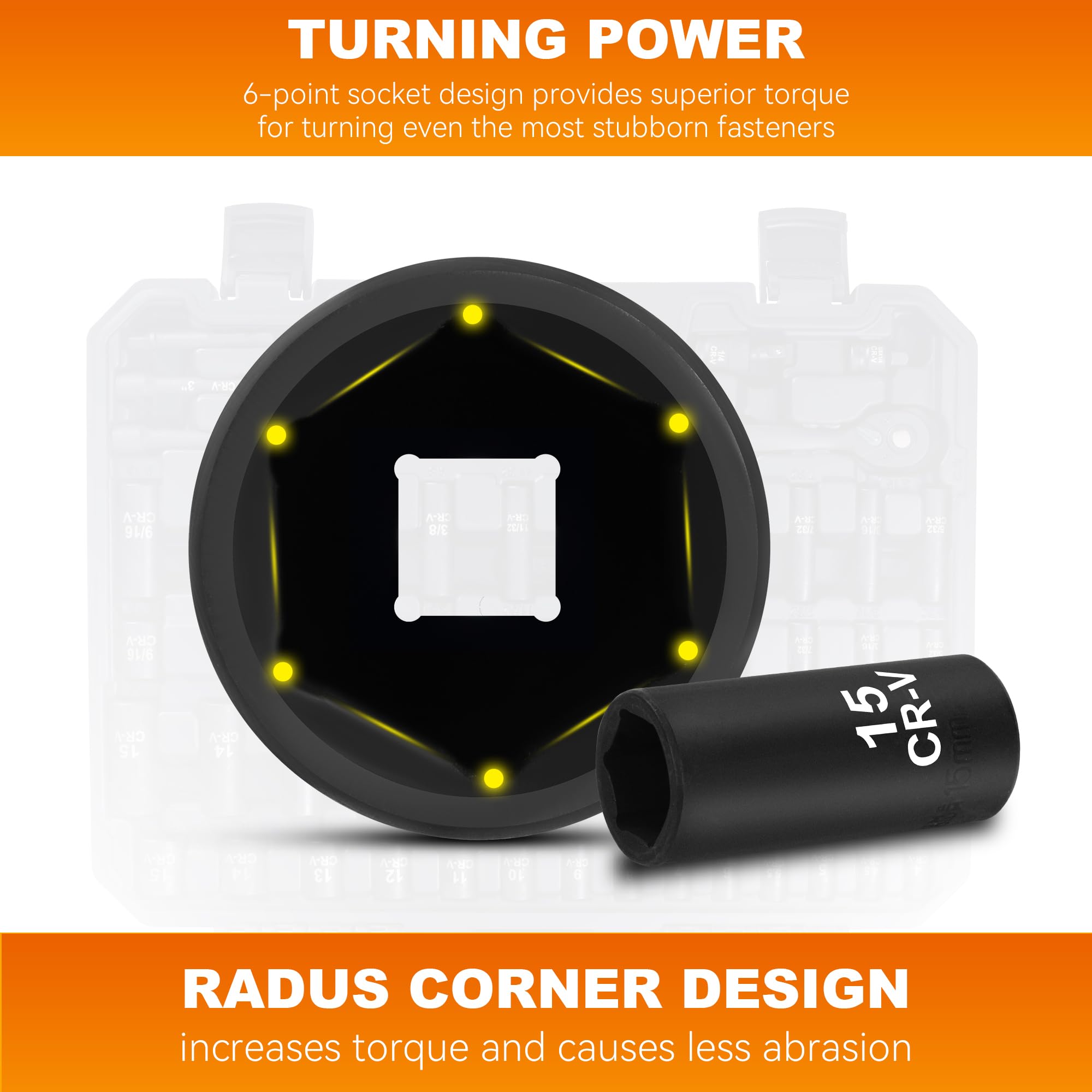 Reniteco deep and shallow sockets with 60HRC hardness resist wear