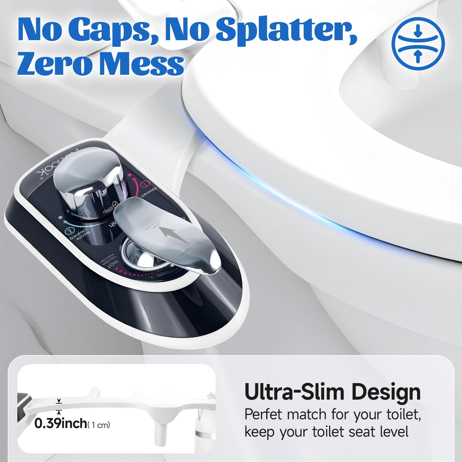 Renook bidet with warm and cold water control for comfort.