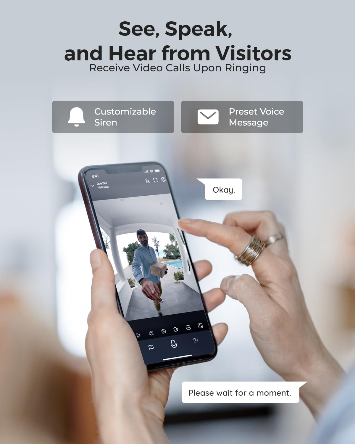 REOLINK 180-degree view ensures broad coverage of your doorstep