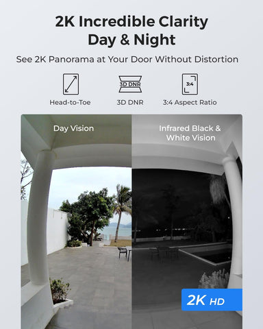 REOLINK 3:4 head-to-toe view captures complete visitor presence at your entry