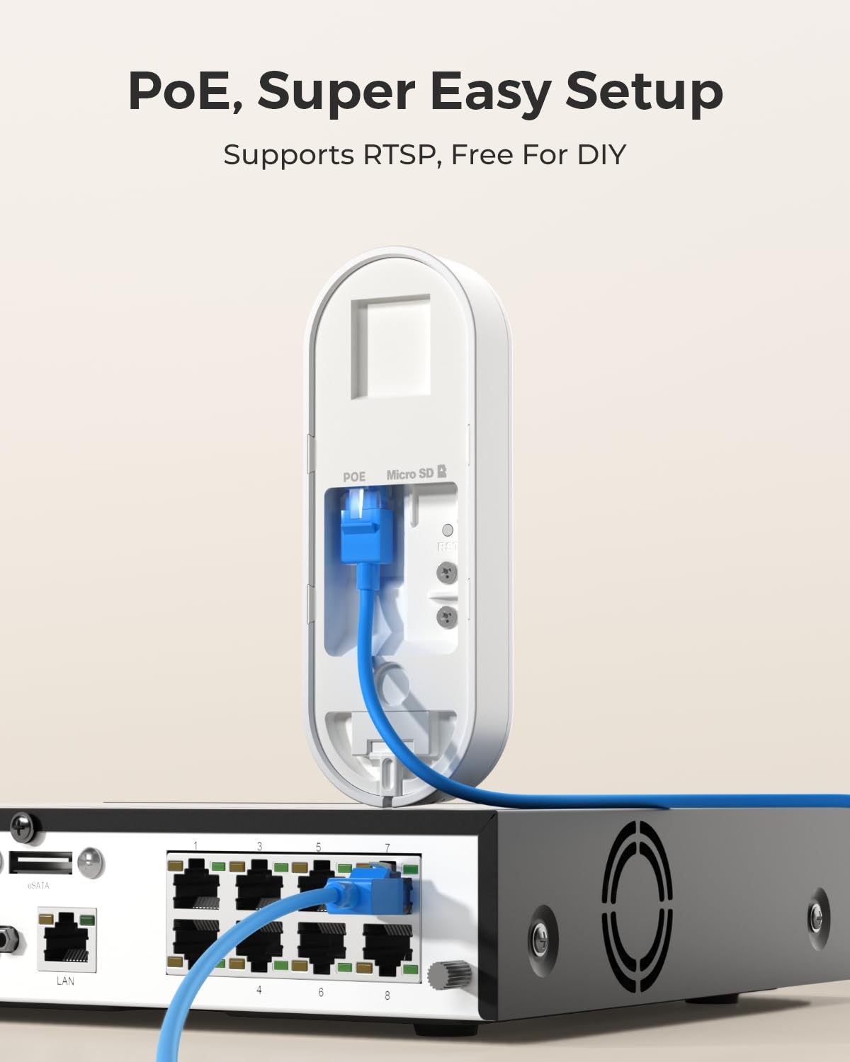 REOLINK microSD/FTP/NVR storage options for flexible recording