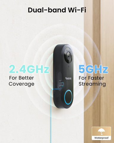 REOLINK Video Doorbell 5GHz WiFi enables stable connectivity