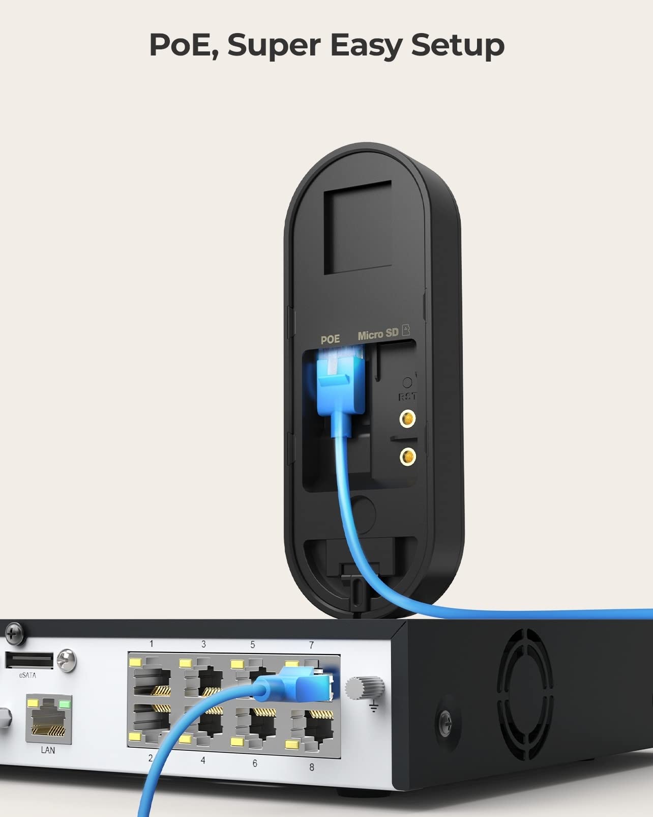 REOLINK 15° wedge kit expands field of view for accurate door framing.
