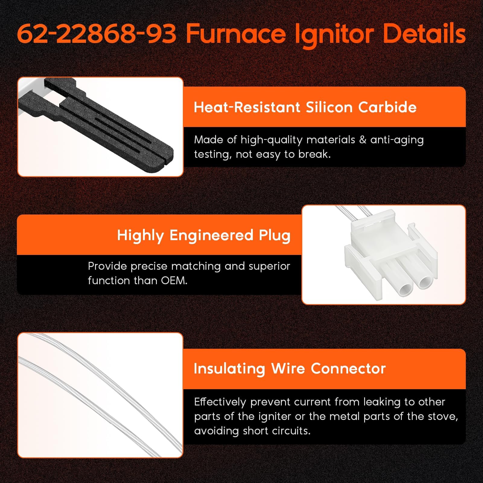 Close view of silicon carbide material used in Replizo igniter