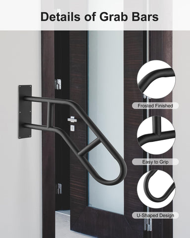 Repuskor black powder-coated handrail durable and weather-resistant