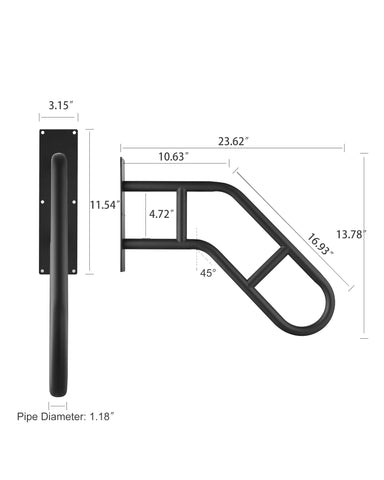 Repuskor U-shaped handrail close-up with ergonomic grip