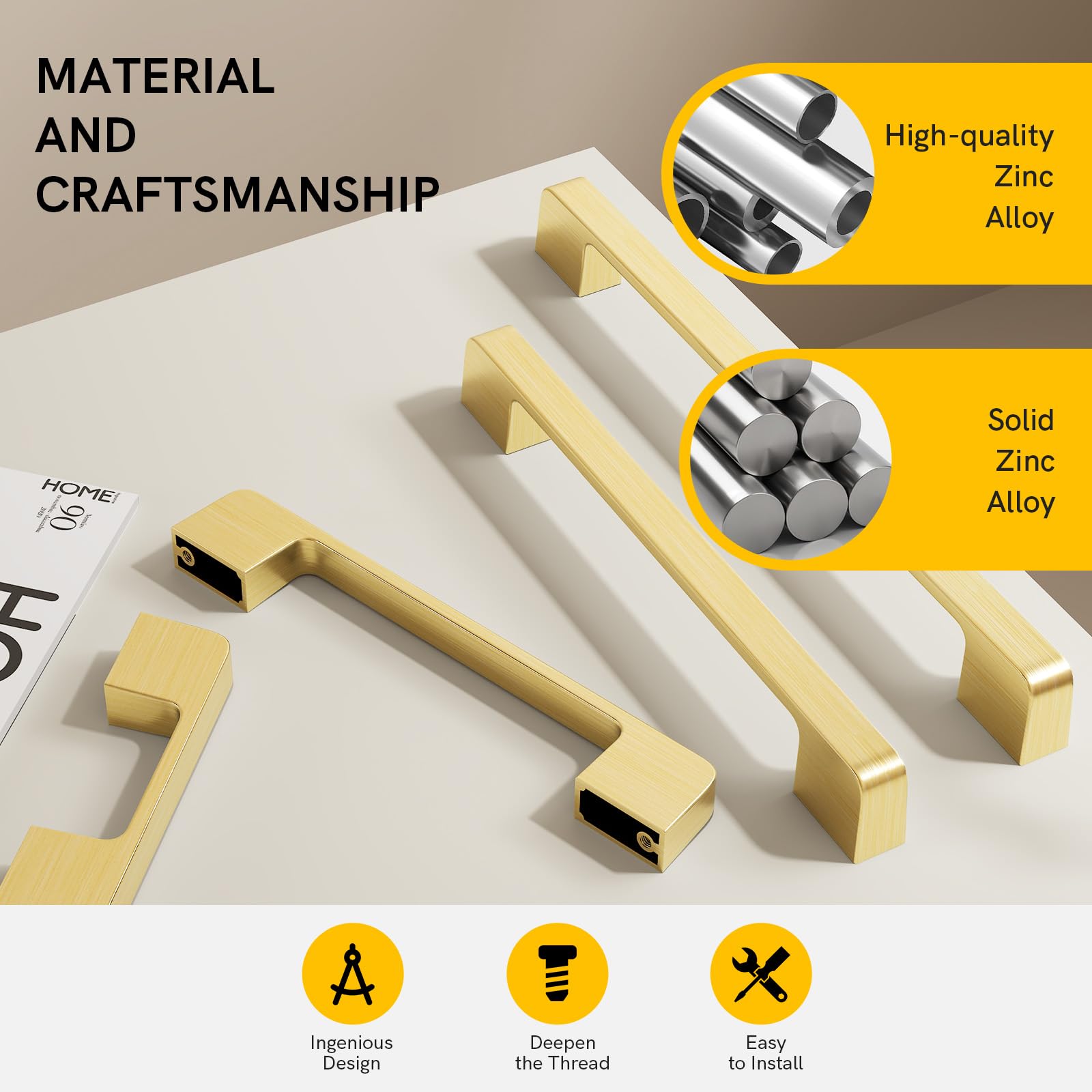 Rergy 10-pack cabinet handles with included mounting screws.