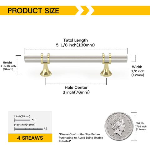 Rergy 10-pack zinc alloy cabinet pulls, durable hardware for everyday use