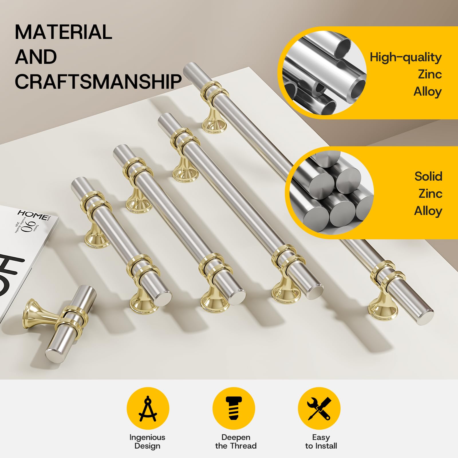Rergy hollow-design cabinet pull, lightweight yet sturdy