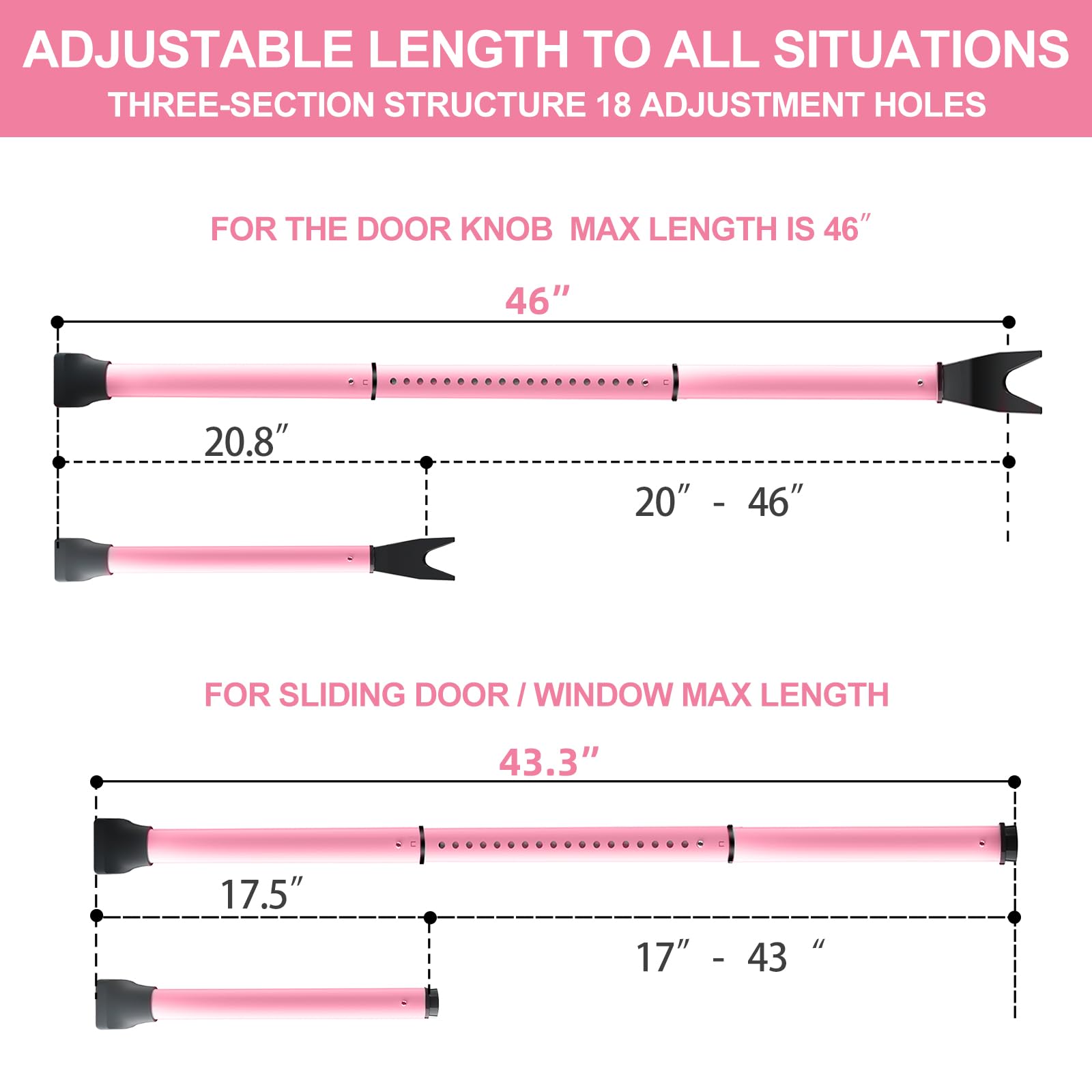 Rerishom door security bar extended to fit large doors.