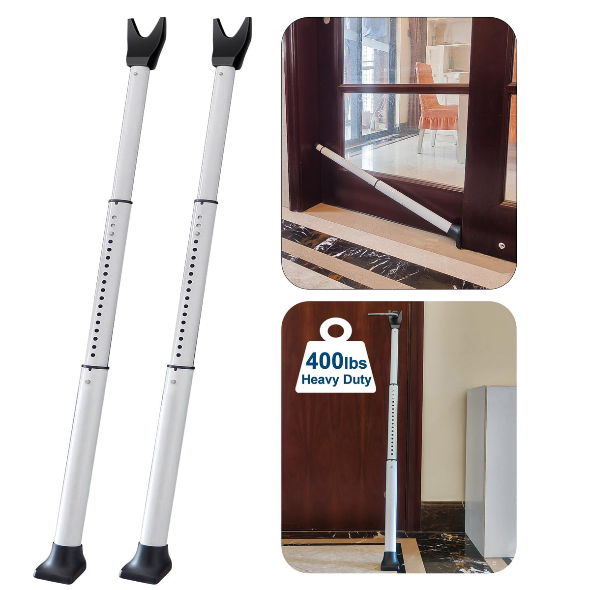 Rerishom door security bar extended length for wide doors, tool-free security