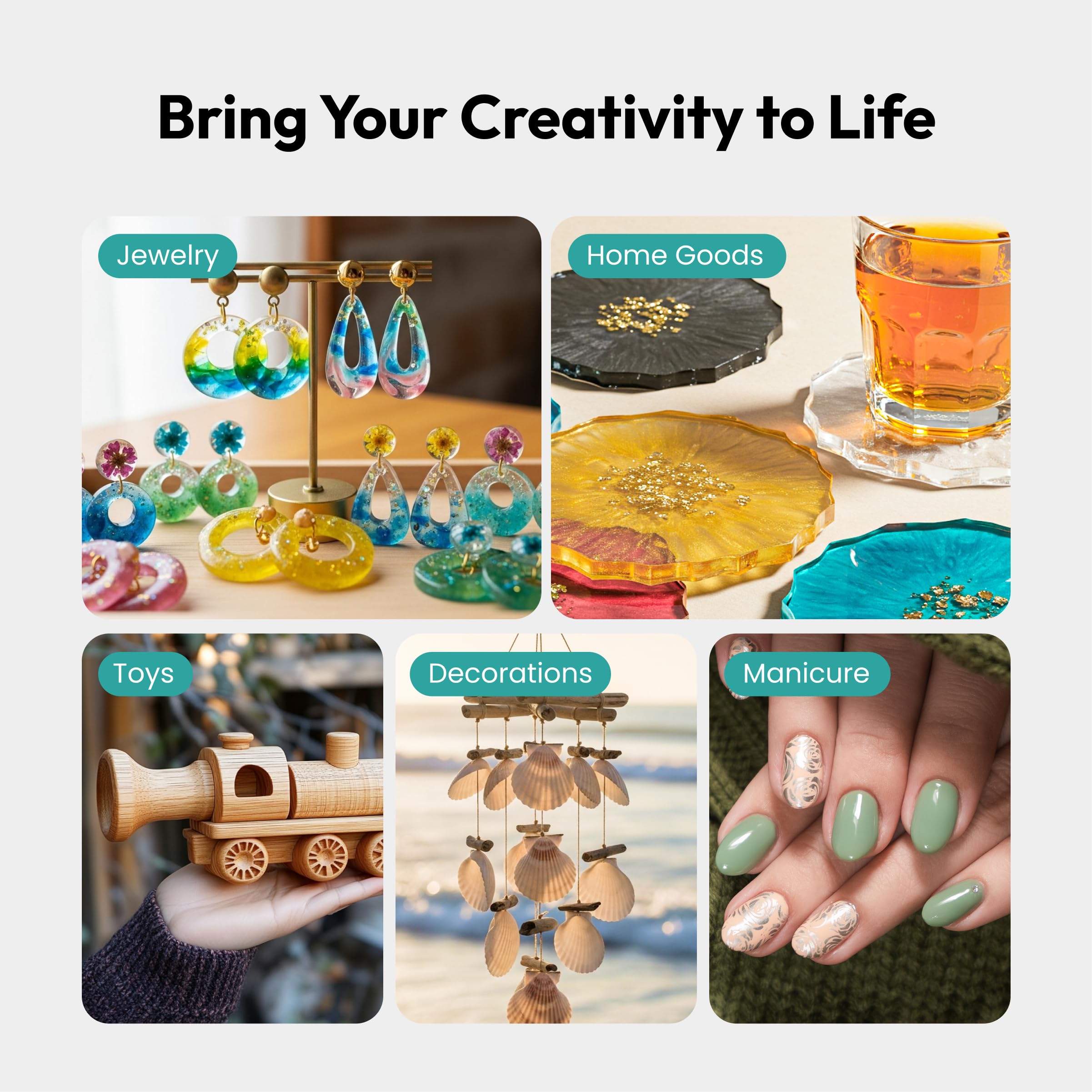 Resiners Compact tool supports resin earrings, keychains, and delicate decorations