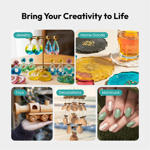 Resiners Compact tool supports resin earrings, keychains, and delicate decorations