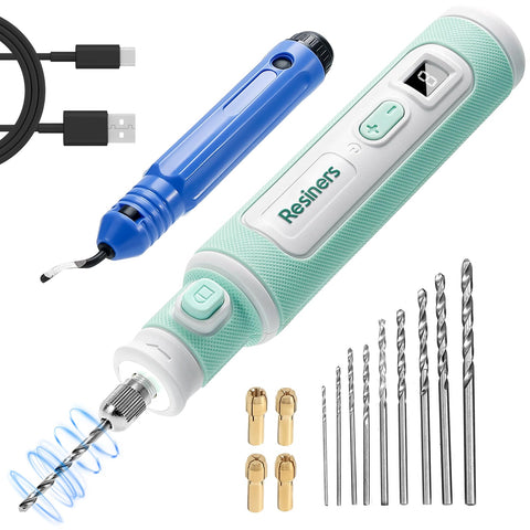 Resiners Electric Resin Drill Pen front view shows compact, ergonomic design for detail work