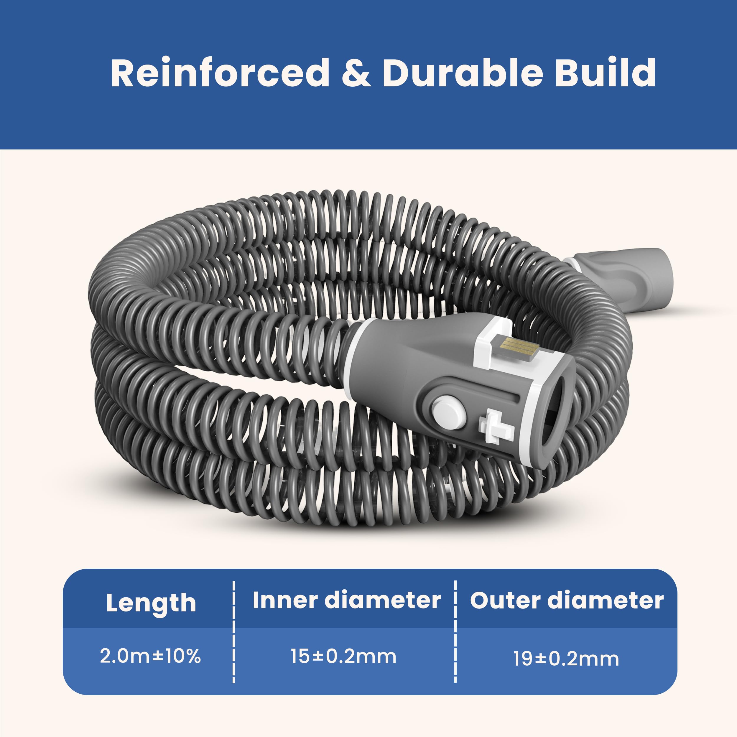 RespiraX zero-leak design hose supports uninterrupted sleep routines.