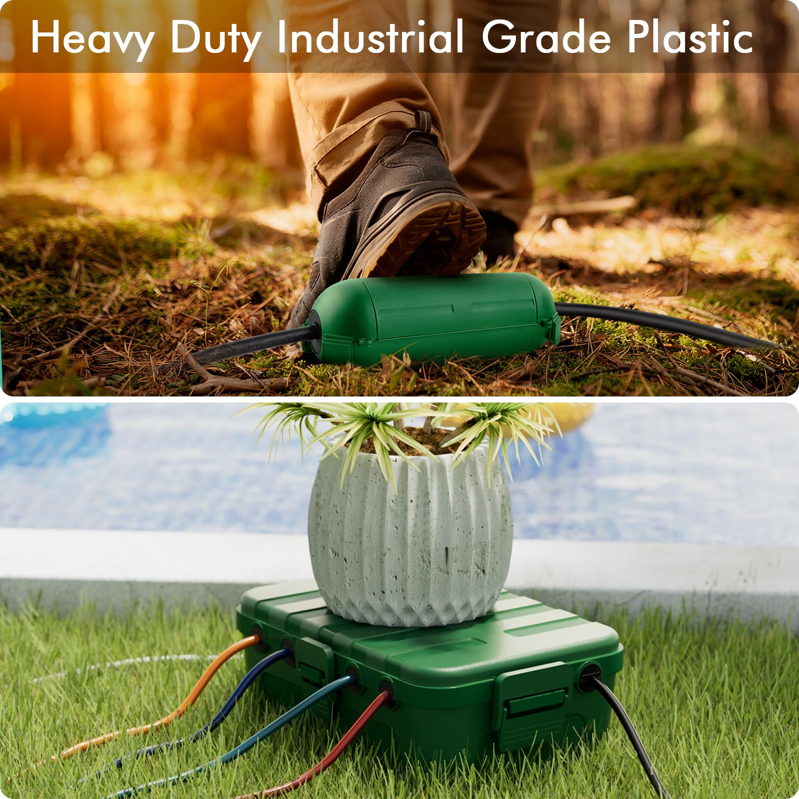 Restmo outdoor box components packaging reveals included covers, ties, tape to set up safely.