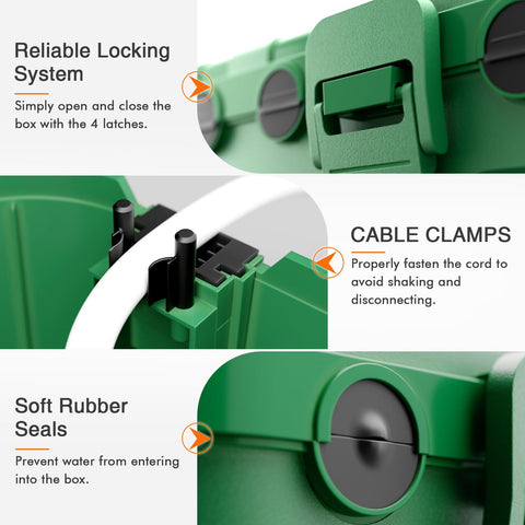 Restmo outdoor box small front view shows compact size ideal for tight spaces.