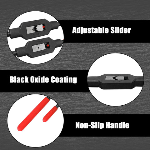Retainbre adjustable-wrench-handle in use with larger-diameter taps