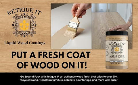 Retique It authentic wood finish wood grain detail showcases real fibers for a natural look.