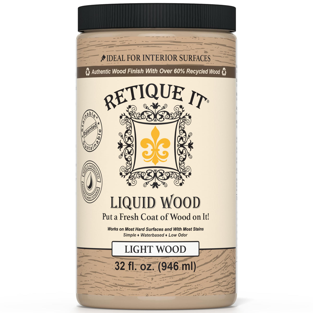 Retique It Light Wood coating application shows a versatile wood-like finish.
