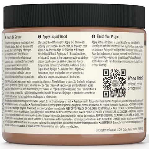 Retique It smooth application captures fine grain for authentic-looking wood.