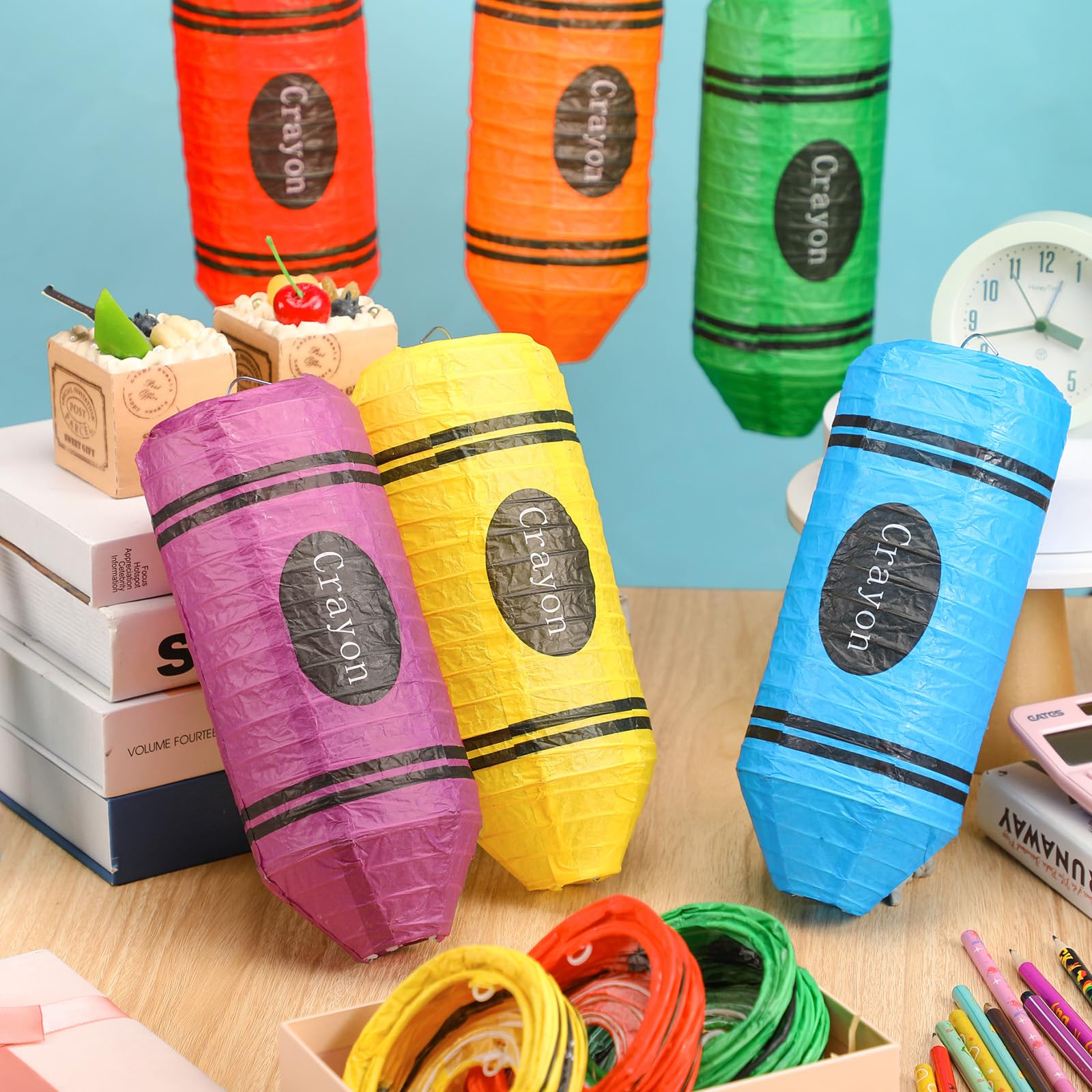 Retisee crayon lanterns classroom decor ready for easy setup and vibrant ceiling accents.