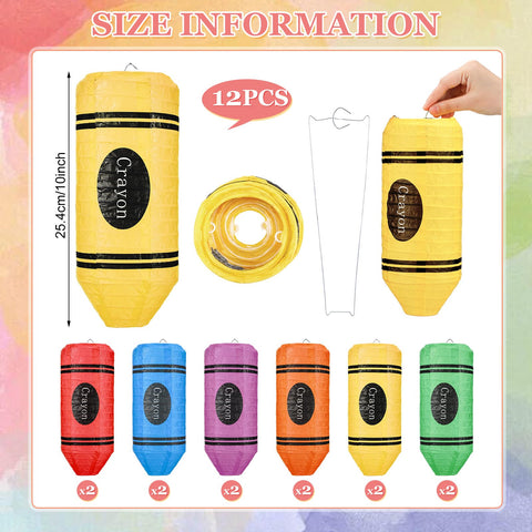 Retisee crayon lanterns create first day of school ambience with colorful learning vibes.