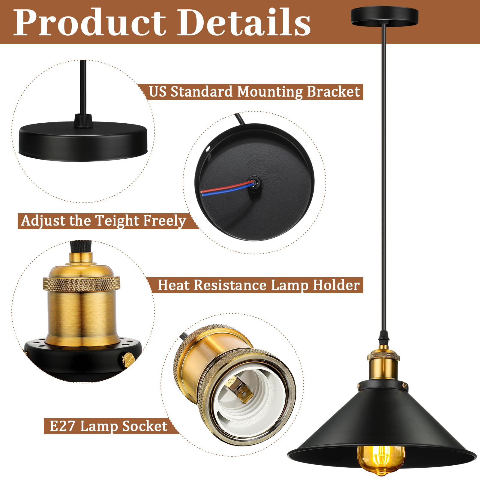 Retisee E26/E27 base fixtures with heat-resistant socket ensure safe bulb use.