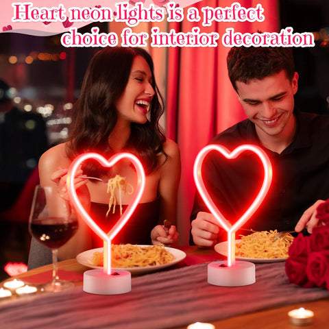 Retisee red heart neon sign adds romantic mood to bedroom lighting