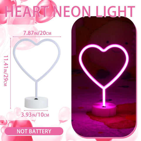 Retisee pink heart neon sign angled view, ideal for cozy dorm or bedroom setups.