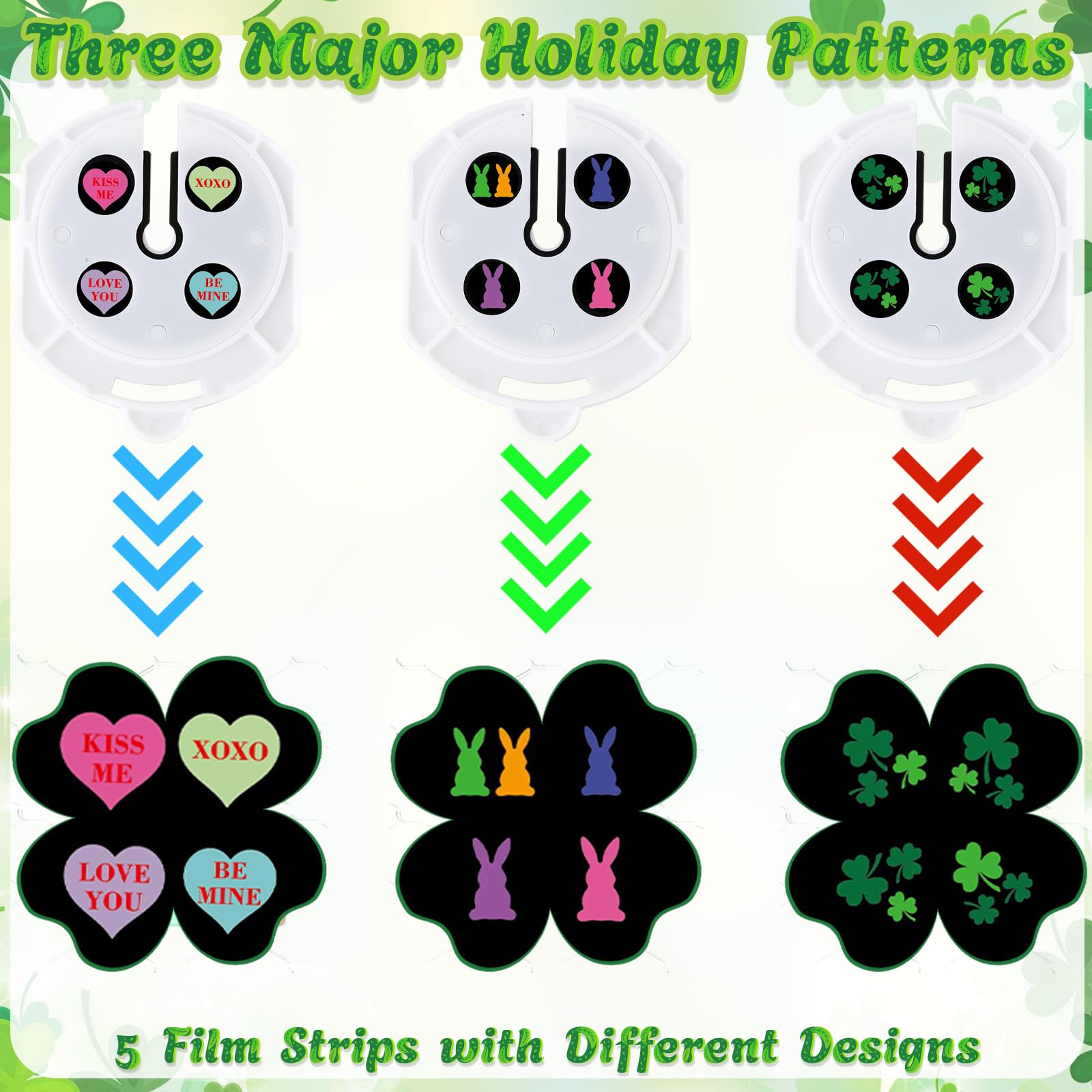 Retisee St. Patrick's clover projection enhances mood lighting.